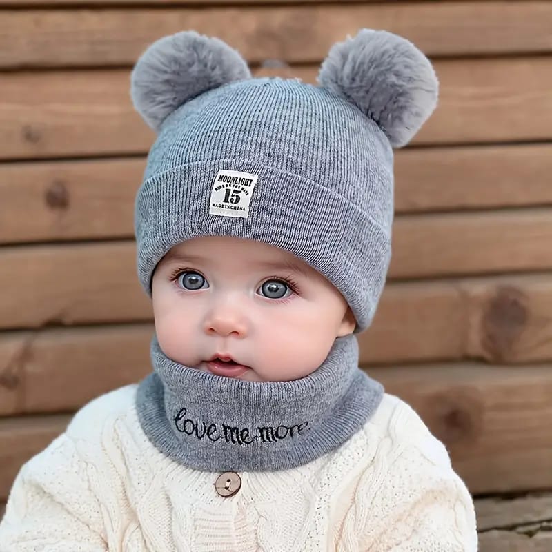 Baby Winter Woolen Cap & Muffler Set - Image 3