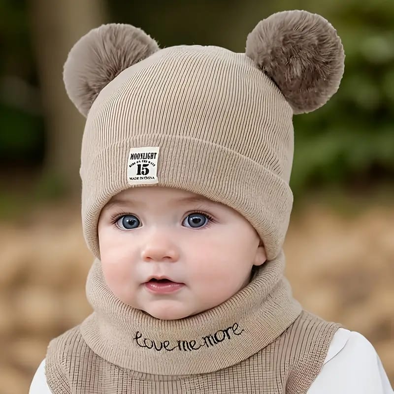 Baby Winter Woolen Cap & Muffler Set - Image 5