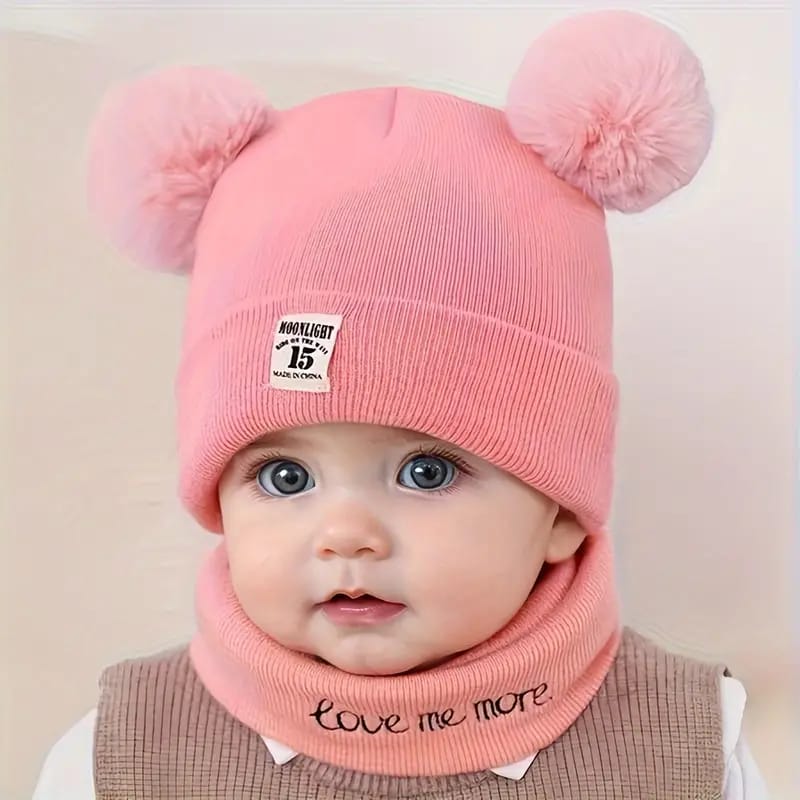 Baby Winter Woolen Cap & Muffler Set - Image 8