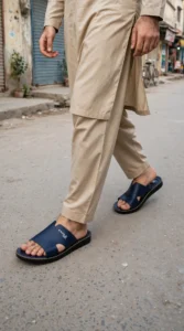 Premium Navy Blue Casual Men's Slippers