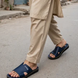 Premium Navy Blue Casual Men's Slippers