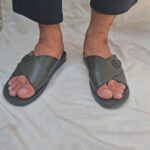 Men’s Olive Green Cross-Strap Slides