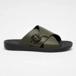 Men’s Premium Olive Green Cross Strap Sandals