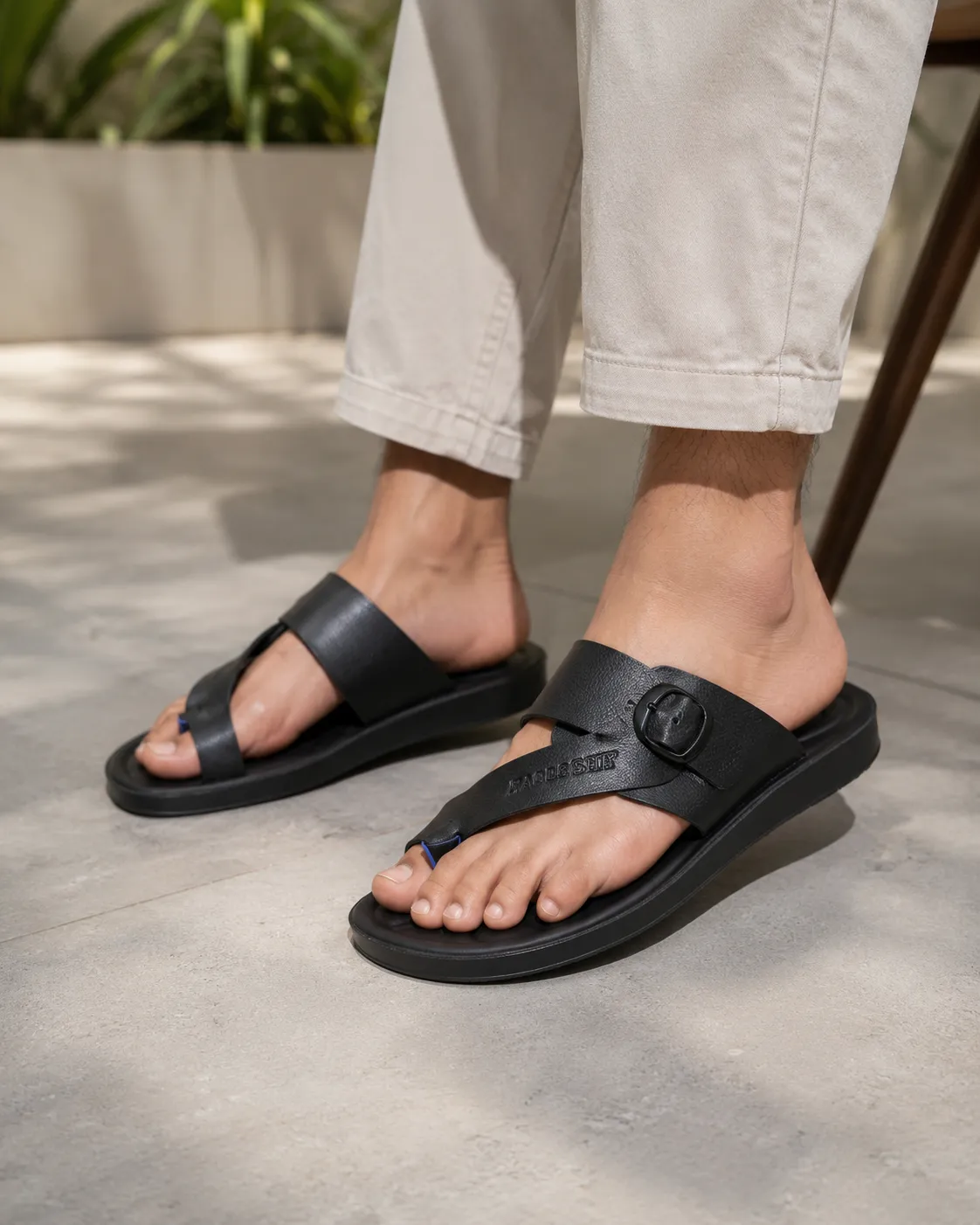 Men's Premium Black Double Strap Casual Sandals