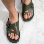 Men’s Premium Olive Green Cross Strap Sandals
