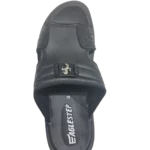 Men’s Black Slide Slippers with Silver Buckle — Padded Comfort