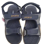 Men’s Navy Blue & Grey Double Strap Sports Sandals – Adjustable Velcro