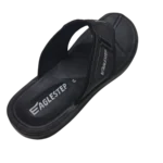 Men’s Black Cushioned Toe-Post Chappal — Soft Padded Straps