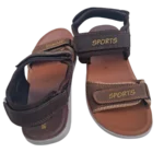 Men’s Premium Brown Double Strap Sports Sandals – Adjustable Velcro