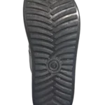 Men’s Classic Black Slide Slippers — Textured Leather Look