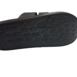 Men’s Black Woven Strap Slides — Wide Fit Comfort