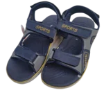 Men’s Navy Blue & Grey Double Strap Sports Sandals – Adjustable Velcro