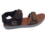 Men’s Premium Brown Double Strap Sports Sandals – Adjustable Velcro
