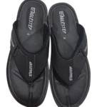 Men’s Black Cushioned Toe-Post Chappal — Soft Padded Straps