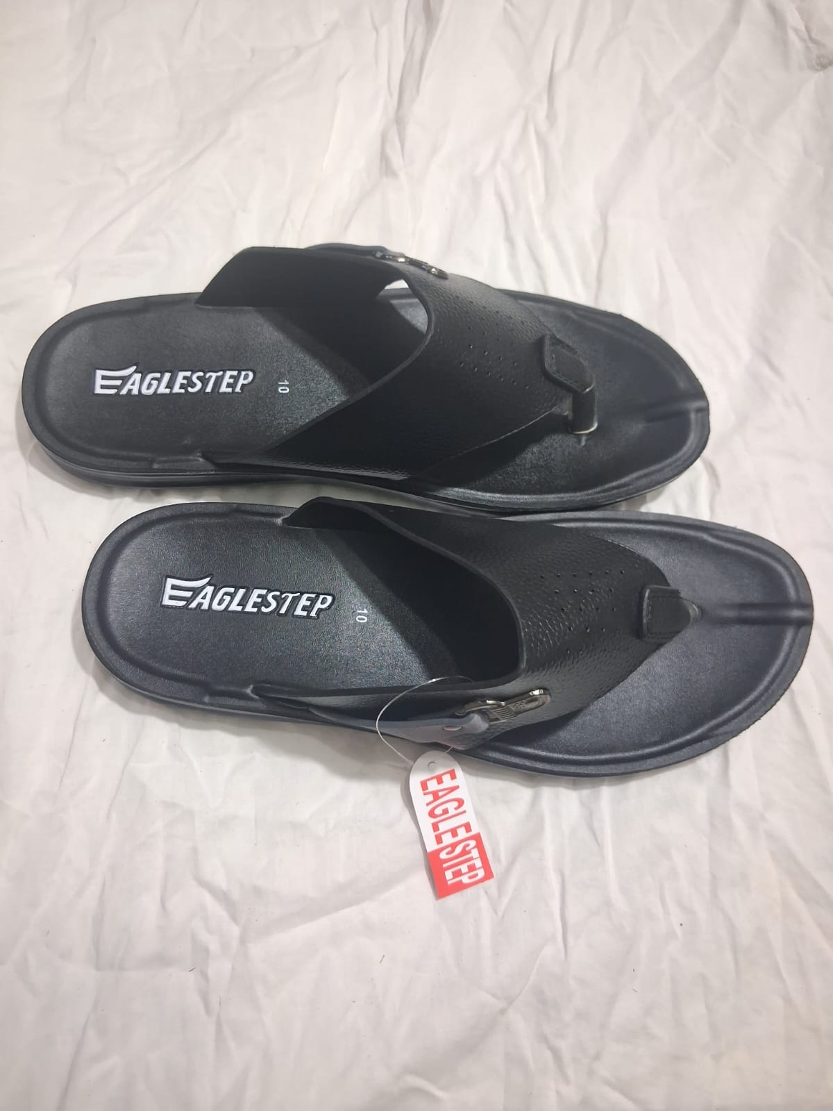 Eagle Step Men's Black Stitched Slides