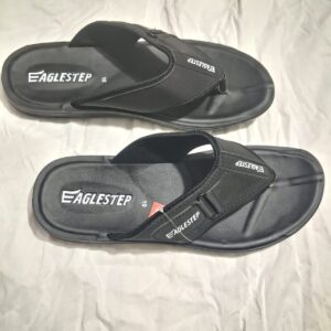 Eagle Step Men's Black Sports Flip Flops