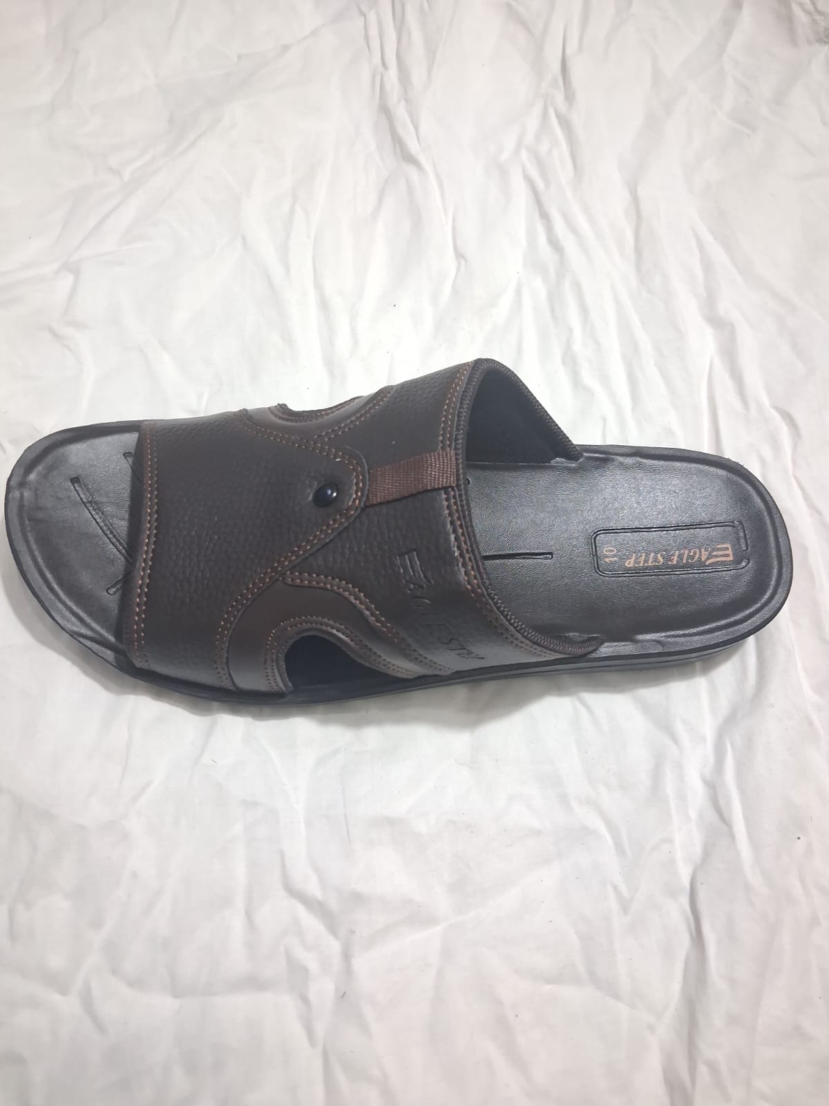 Eagle Step Men's Brown Stitched Slides
