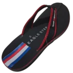 Men’s Brown & Red Webbing Strap Flip Flops — Soft Cushion Sole