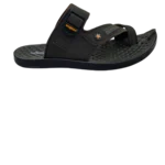 Men’s Green Cross-Strap Sports Chappal with Adjustable Velcro — Red Trim
