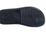 Men’s Black Cross-Strap Sports Chappal with Adjustable Velcro — Red Trim