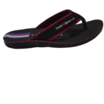 Men’s Brown & Red Webbing Strap Flip Flops — Soft Cushion Sole