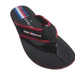 Men’s Brown & Red Webbing Strap Flip Flops — Soft Cushion Sole
