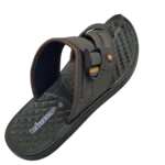 Men’s Green Cross-Strap Sports Chappal with Adjustable Velcro — Red Trim