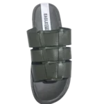 Men’s Olive Green Woven Cage Slides – One-Piece Waterproof Build